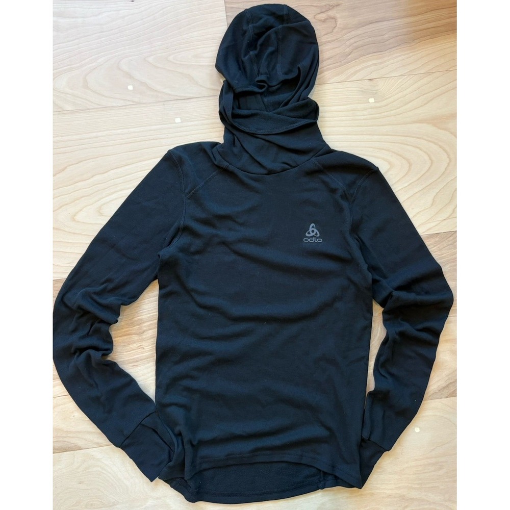 Odlo The Active‎ Warm Baselayer With Facemask Black Lightweight Running Hoodie S